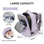 WONHOX Large Travel Backpack Women, Carry On Backpack,Hiking Laptop Backpack Waterproof Outdoor Sports Rucksack Casual Daypack (Purple)