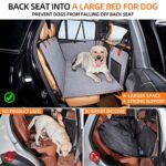 YJGF Back Seat Extender for Dogs,Dog Car Seat Cover for Back Seat Bed Inflatable for Car Camping Air Mattress,Dog Hammock for Car Travel Bed,Non Inflatable Car Bed Mattress for Car SUV Truck (Grey)