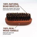 WavEnforcer Boar Bristle Pocket-Size Military Brush, Best Brush for Beards / Pocket / Purse / Travel Size, Medium Firmness