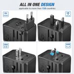 EPICKA Universal Travel Adapter, International Power Plug Adapter with 3 USB-C and 2 USB-A Ports, All-in-One Worldwide Wall Charger for USA EU UK AUS (TA-105C, Black)