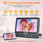 Car DVD Player with Headrest Mount,Arafuna 10.5″ Headrest DVD Player for car with HDMI Input, Portable DVD Player for Car Support 1080P HD Video, USB/SD,Regions Free, Last Memory