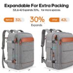 Bagsure Travel Backpack 42L Carry on Backpack Flight Approved Expandable Suitcase Backpack Luggage Daypack