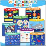 Busy Board Toddlers Sensory Activity – Montessori Toys 1 Year Old Boy Airplane Travel Essentials Kids Ages 1-3 Road Trip Games Quiet Book 2-4 Yr Birthday Gifts Learning Toy 18 Months Baby Educational