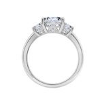 Amazon Collection Platinum-Plated Sterling Silver Princess-Cut 3-Stone Ring made with Infinite Elements Cubic Zirconia (2 cttw), Size 7