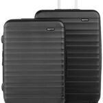 Amazon Basics 2-Piece Set Hardside Spinner, Black