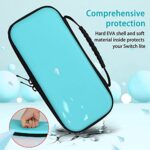 TIKOdirect Carrying Case for Nintendo Switch lite, Pink Shockproof Portable Travel Bag with Large Storage, Glitter Galaxy case, Screen Protectors, Cute Cat Claw Thumb Grips Caps, Blue