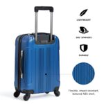 Kenneth Cole Out of Bounds Lightweight Durable Hardshell 4-Wheel Spinner Cabin Size Travel Suitcase, Cobalt Blue, 24-Inch Checked
