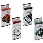 Point Games Travel Board Game Set – Bundle Pack of 4 Classic Magnetic Games, Stocking Stuffers for Kids Includes Individual Boards & Pieces