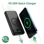 Wireless Portable Charger 30,800mAh 15W Wireless Charging 25W PD QC4.0 Fast Charging Smart LED Display USB-C Power Bank, 4 Output & 2 Input External Battery Pack Compatible with iPhone, Samsung etc