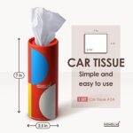 HOMELIA – Car Tissues boxes – Tissues for Car – Travel Tissues 4 packs – Round Box Tissues – Cylinder Tissue Boxes – Car Tissue Holder (Small Size – 240 Tissues Total)