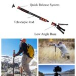 IFOOTAGE Cobra 3 Monopod C180F-P with K5S Fluid Pan Tilt Head, Professional Portable Travel Monopod Kit for Canon Nikon Sony Olympus Panasonic DSLR Camera