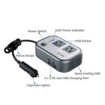 FOVAL 200W Car Power Inverter DC 12V to 110V AC Car Charger with 4 USB Ports Car Adapter for Plug Outlet Converter