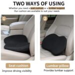 Livtribe Car Seat Cushion – Memory Foam Car Seat Pad – Sciatica & Lower Back Pain Relief – Car Seat Cushions for Driving – Road Trip Essentials for Drivers(Black)