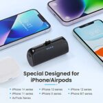 Mini Portable Charger Power Bank for iPhone,5200mAh Portable Phone Charger, Ultra-Compact PD Fast Charging Battery Pack Compatible with iPhone 14/14 Plus/Pro Max/13/12/12 Mini/11/XS/XR/X/8/7/6 Airpods
