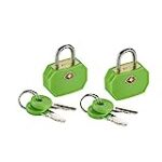 Lewis N. Clark Travel Sentry TSA Lock + Mini Padlock for Luggage Suitcase, Carry On, BackPack, Laptop Bag or Purse – Perfect for Airport, Hotel, And Gym (Includes 4 keys) – 2-Pack, Green