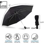 Lewis N. Clark Travel Umbrella: Windproof & Water Repellent Fabric Automatic Open Close