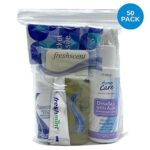 WNL Products 1400SUB-50PACK Deluxe Adult Comfort Kit In Clear Pouch, Premium Essential Wholesale Personal Hygiene & Toiletry Supplies, 50 Pack