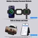 Wireless Charger 3 in 1 with Adapter and Travel Case,Fast Wireless Charging Station,Wireless Charging Pad Compatible with iPhone 14/13/12/11 Series,AirPods 3/2/Pro 2/Pro,iWatch Ultra/8/7/6/5/4/3/2/SE