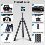 SIRUI Carbon Fiber Tripod with B-00K Panoramic Ball Head, 59.8” Compact Lightweight Travel Tripod, Quick Release Reverse Folding Legs, Reversible Center Column, Max Load 22lbs – Traveler X-I