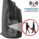 G4Free Sling Bag RFID Blocking Sling Backpack Crossbody Chest Bag Daypack for Hiking Travel(Black)