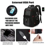 SHRRADOO Extra Large 50L Travel Laptop Backpack with USB Charging Port Fit 17 Inch Laptops for Men Women