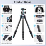 SIRUI 50″ Compact Carbon Fiber Travel Tripod with 360° B-00K Acra-Swiss Ballhead, Lightweight Camera Tripod with 5-Section Legs, Twist Locks, Loads up 13.2lbs/6kg