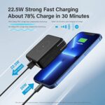 Sanag Portable Charger with AC Wall Plug & Built-In Cables,10000mAh USB C Power Bank with Wireless Charger,LED Display,4 Output 2 Input Power Pack Charging Compatible with Samsung iPhone Android Phone