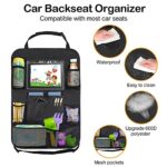 Car Storage Organizer 2 PCS, Car Backseat Organizer for Kids Durable Waterproof Oxford Fabric with Touchable Tablet Holder 8 Mesh Pockets and 2 Storage Pockets for Snacks Drinks Toys Magazines,Car Travel Accessories