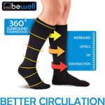 Lewis N. Clark Compression Socks for Women & Men, Circulation, Pregnancy, Athletics, Sports, Running + Travel, Black, One Size