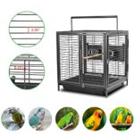 Portable Bird Travel Carrier Cage 19 Inch with Handle for Small Parrots Canaries Budgies Parrotlets Lovebirds Conures Cockatiels Black