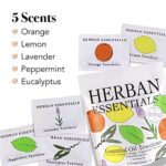 Herban Essentials Travel Body Wipes – Essential Oil Wipes for Hands, Travel Face Wipes – Natural Hand Wipes, Moist Towelettes Individually Wrapped Body Wipes for Adults – Asst. 20 Count