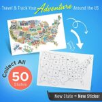 RV State Sticker Travel Map of the United States | 50 States Stickers of US | Vinyl Decal Bumper Sticker for RVs | Camper Accessories RV Accessories | USA States Stickers for Motorhome or Travel Trailer Accessories RV Map of States Visited