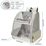 Texsens Pet Backpack Carrier for Small Cats Dogs | Ventilated Design, Safety Straps, Buckle Support, Collapsible | Designed for Travel, Hiking & Outdoor Use (Creamy White)
