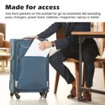 Coolife Luggage 3 Piece Set Suitcase Spinner Softshell lightweight (blue+sliver)