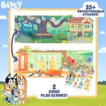 Horizon Group USA Bluey Sticker Playset, 35+ Reusable Stickers, 2 Sticker Play Scenes, Puffy Bluey Repositionable Stickers for Kids, Perfect for Travel, Screen-Free Fun
