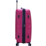 Rockland Melbourne Hardside Expandable Spinner Wheel Luggage, Magenta, 2-Piece Set (20/28)