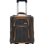 Rockland Polo Equipment Varsity Softside Upright Luggage Set, Charcoal, 4-Piece (18/22/26/30)