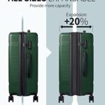 Zitahli Luggage Sets, Expandable Suitcase Set 3 Piece Luggage Set, Hardside Luggage with TSA Lock Spinner Wheels YKK zippers, 20in 24in 28in (Dark Green)