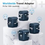 Weimil Universal Travel Adapter, International Plug Adapter with 2 USB-C Ports and 2 USB-A Ports, Travel Adapter Worldwide Outlet Converter for USA EU UK AUS