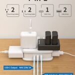 Travel Power Strip with USB C, NTONPOWER 4 Outlets 3 USB(1 USB-C), 4ft Flat Plug Extension Cord with USB C Ports, Portable Power Strip Flat Plug, Compact for Travel Hotel Cruise Essentials, White