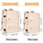 coowoz Large Travel Backpack For Women Men,Carry On Backpack,Hiking Backpack Waterproof Outdoor Sports Rucksack Casual Daypack Travel Essentials（Beige）