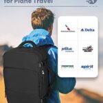 Travel Backpack for Men Women, Black Carry On Backpack Airline Approved, TSA 15.6” Laptop Backpack, Lightweight Rucksack with Multi-Pocket for Hiking Weekender Gym Casual Daypack College Work Bag
