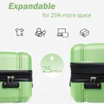 Merax Luggage Sets 3 Piece Suitcase, Hardside Suit case with Spinner Wheels Lightweight TSA Lock, Green, 20/24/28 Inch