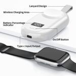 Portable Charger for Apple Watch, 2500mAh iWatch Charger Wireless Fast Charging Power Bank, Magnetic Travel Smart Keychain Charger for Apple Watch Series 8/7/6/5/4/3/2/SE/UItra (White)