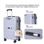 Travelhouse Luggage Sets, Hardside Suitcases 24in/28in, Carry on 20in,3 Piece Set Travel Luggages Clearance with Double Spinner Wheels TSA Lock Lightweight (Silver-31)