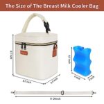 Mancro Bottle Cooler Bag for Brestmilk, Breastmilk Cooler Bag for Travel, Fits 4 Baby Bottles Up to 9 Ounce, Baby Bottle bag with Ice Pack, Lnsulation Breast Milk Cooler Travel Gifts, Beige