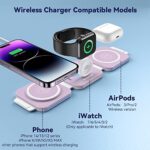 MURPISO 3 in 1 Magnetic Foldable Wireless Charger,Wireless Charging Station for Travel,Wireless Charging Pad Compatible for iPhone 14/13/12/Pro/Max/Mini,AirPods Wireless/Pro,iWatch Ultra/8/7/6/5/4/3/2