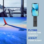 Qiruicomy Universal Airplane Phone Holder Travel Essentials, Hands-Free Phone Mount in Flight with Flexible Rotation, Phone Mount for Airplane, Travel Must Haves Phone Stand for Desk, Tray Table