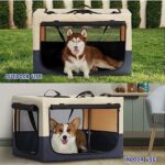 A4Pet Portable Collapsible Dog Crate 36 inch, Foldable Soft Dog Crate Travel Dog Kennel for Large Dogs Indoor & Outdoor with Durable Steel Frame & Washable Fabric Cover