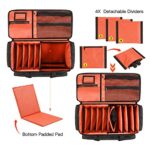 DJ Gig Bag, DJ Cable File Bag with Detachable Padded Bottom and Dividers, Travel Gig Bag for Cords Sound Equipment DJ Gear Musician Accessories (Orange)